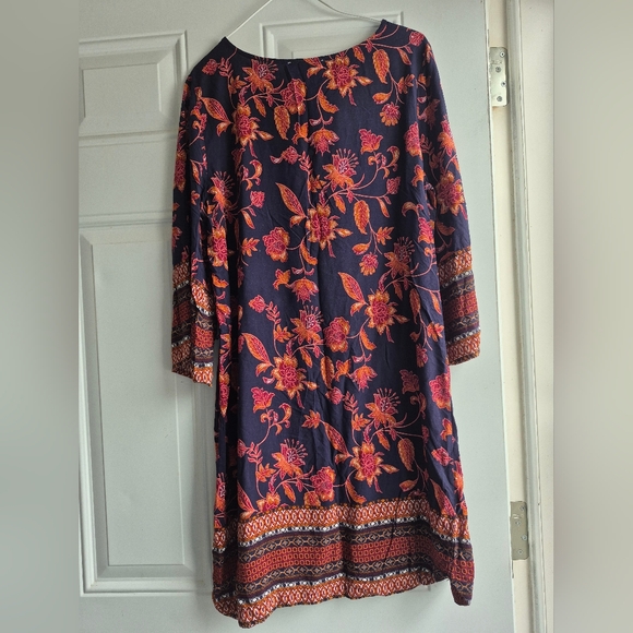 Beachlunchlounge Small Navy Floral Print Boho Midi Dress - Picture 5 of 9